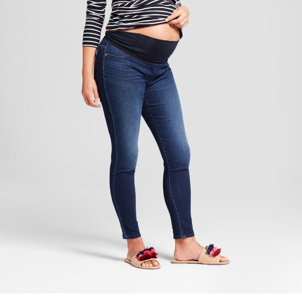 Isabella crossover skinny maternity jeans
